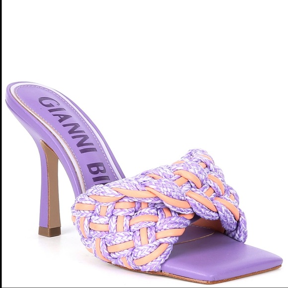 Gianni Bini Shoes - EUC GIANNI BINI bibby woven breaded cord purple square toe heels-worn once